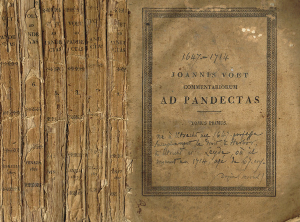 Commentarium ad pandectaslibri quinquaginta vol.I, II, III, V, VI, VII