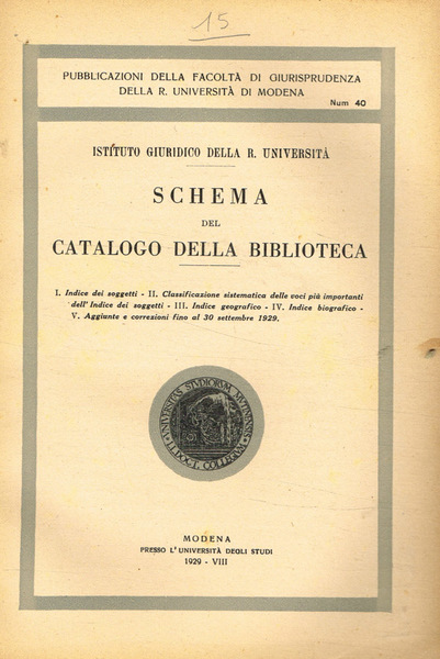 Schema del catalogo della biblioteca