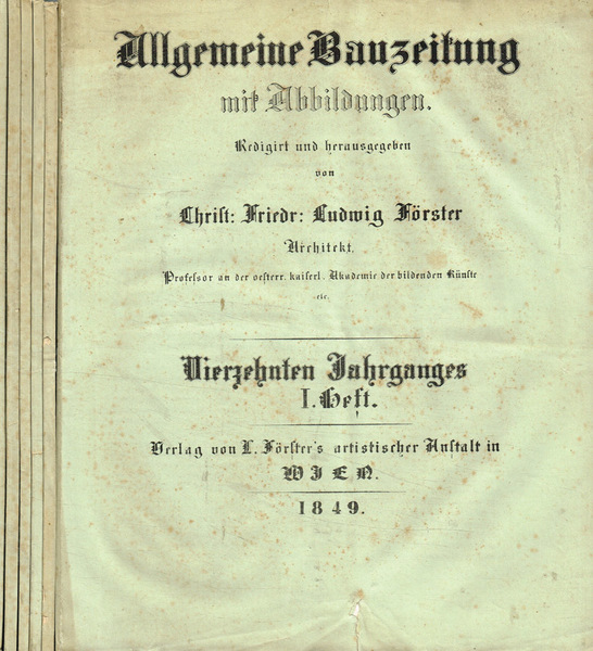 Allgemeine Bauzeitung, 1849, da n.I a XII