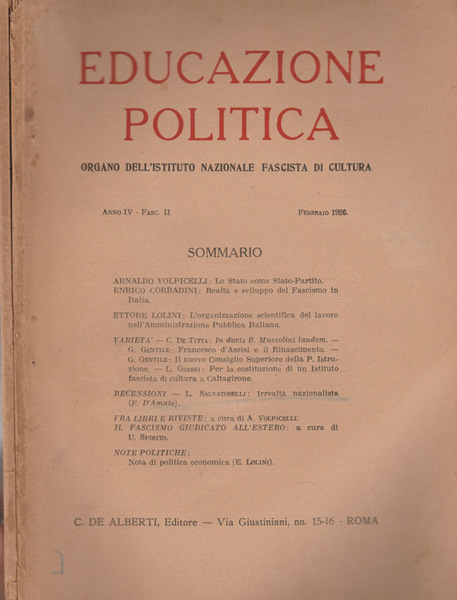 Educazione politica - Anno IV - Fasc. II, XI-XII - …