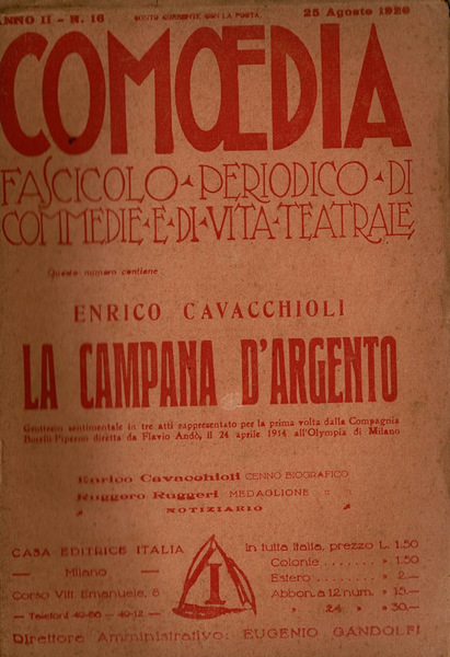 La Campana d'argento - Grottesco Sentimentale in 3 atti