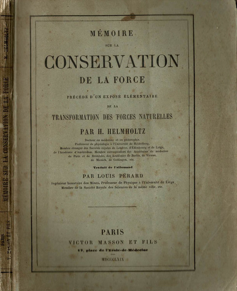 Memoire sur la conservation de la force