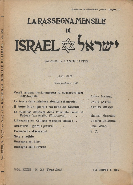 La Rassegna Mensile di Israel