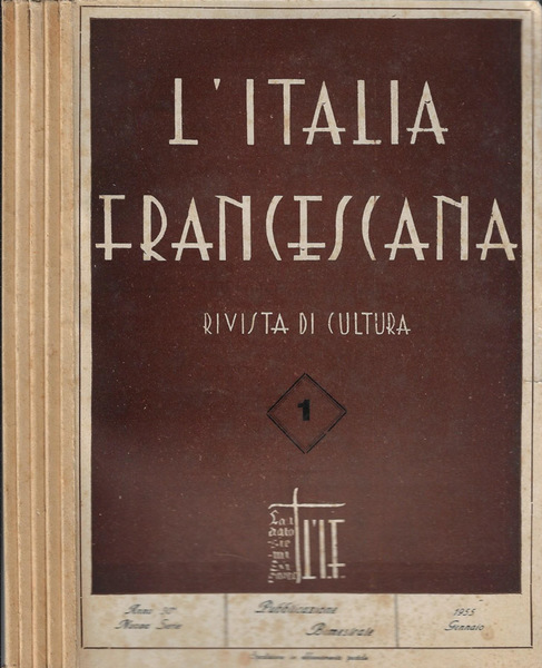 L'Italia francescana Anno 30° N. 1, 2, 3, 4, 5