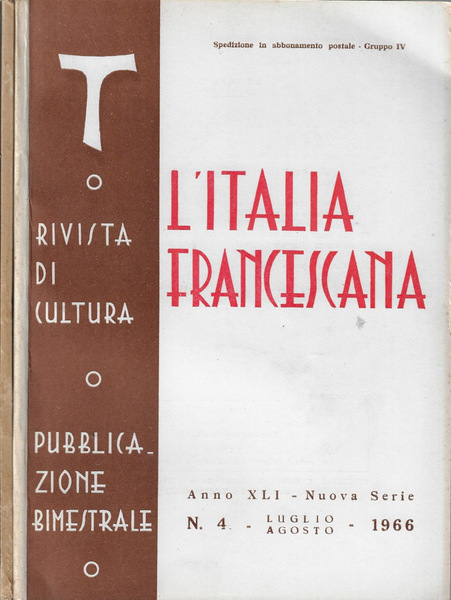L'Italia francescana Anno XLI Fascicoli 4, 5