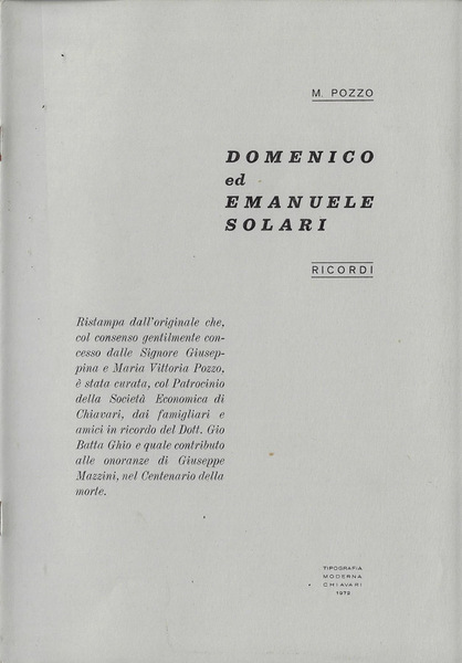 Domenico ed Emanuele Solari