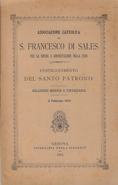 Associazione cattolica di S. Francesco di Sales per la difesa …