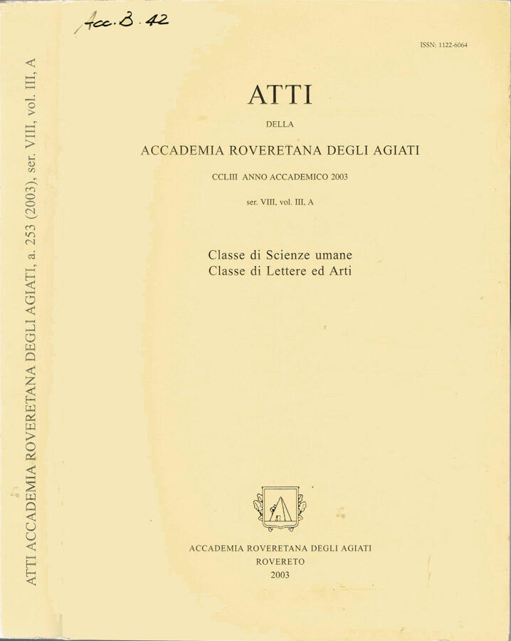 Atti della Accademia Roveretana degli Agiati