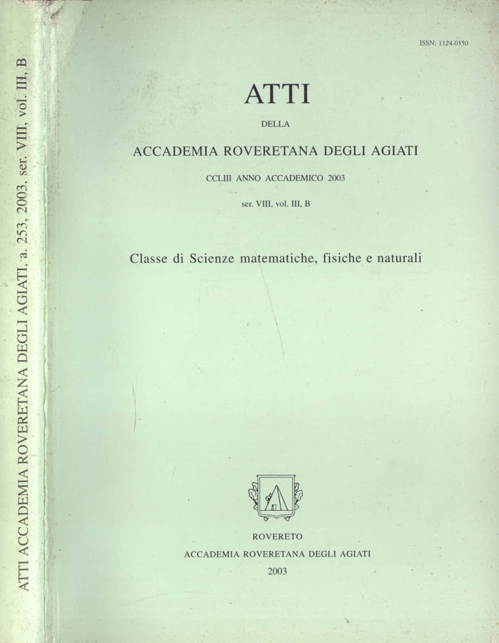 Atti della Accademia Roveretana degli Agiati, a.253, 2003, ser, VIII, …