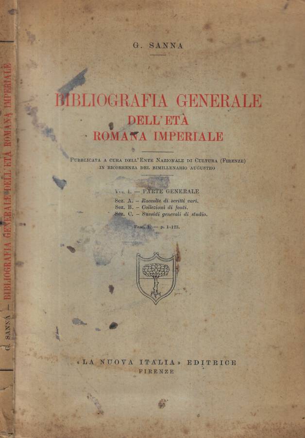 Bibliografia generale dell'età romana imperiale Vol. I