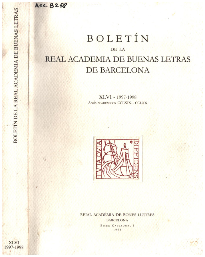 Boletin de la Real Academia de buenas letras de Barcelona …