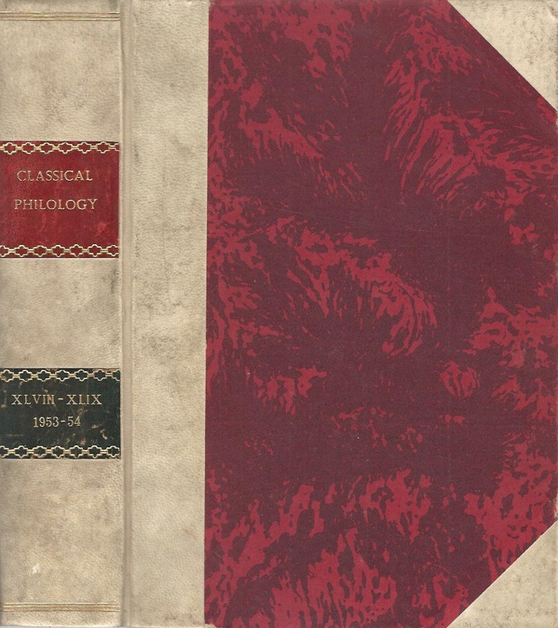 Classical Philology - Vol. XLVIII - XLIX 1953 - 54