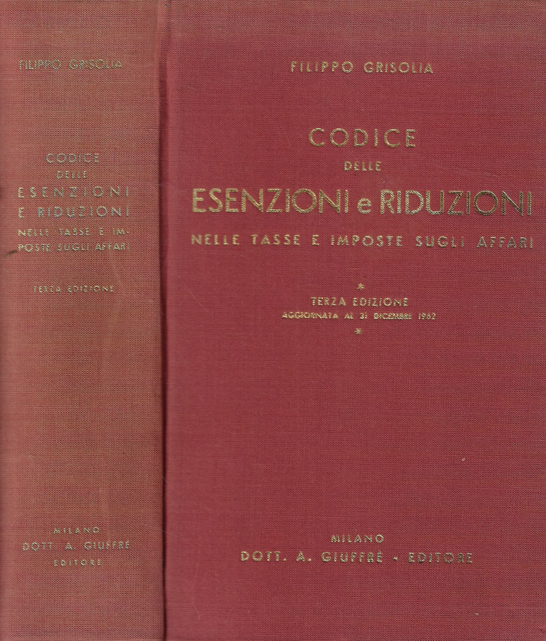 Codice delle esenzioni e riduzioni nelle tasse e imposte sugli …