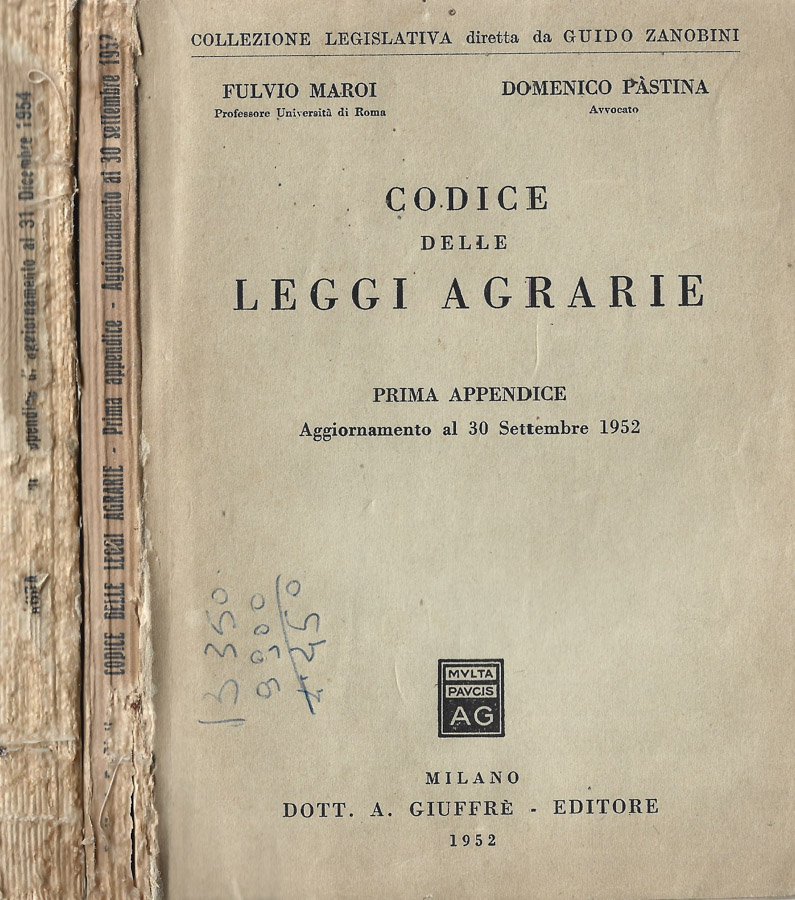 Codice delle leggi agrarie 2 vol.