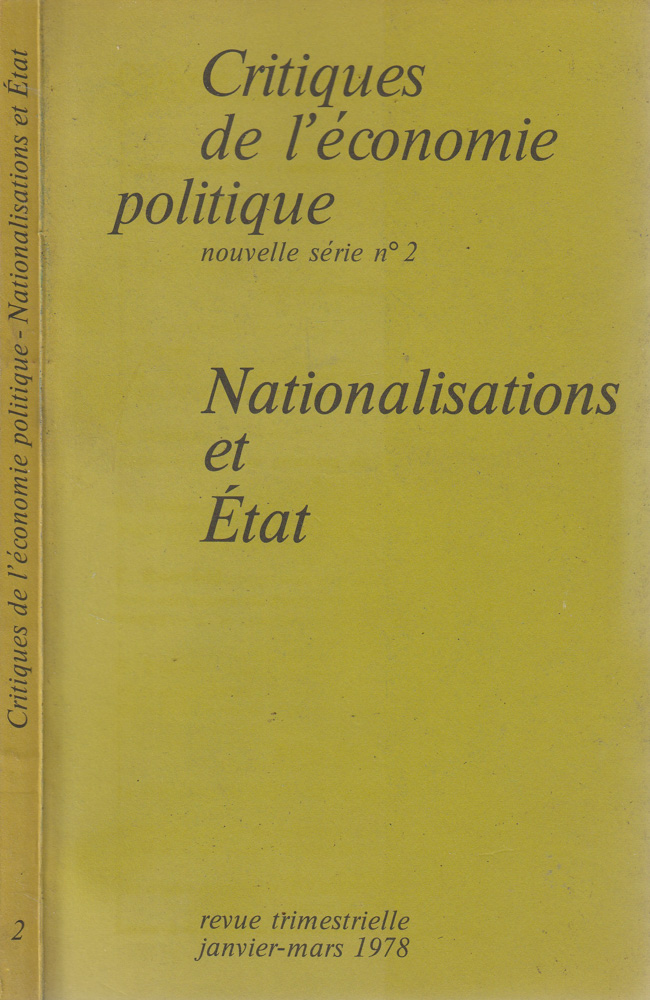 Critiques de l'economie politique n2, gennaio marzo 1978