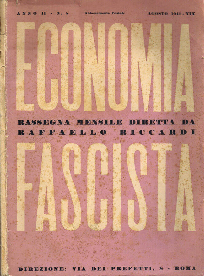 Economia Fascista (Vol. n. 8)