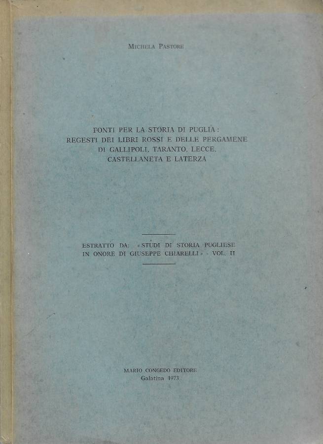 Fonti per la storia di Puglia: regesti dei libri rossi …