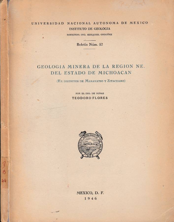 Geologia minera de la region ne. Del estado de Michoacan