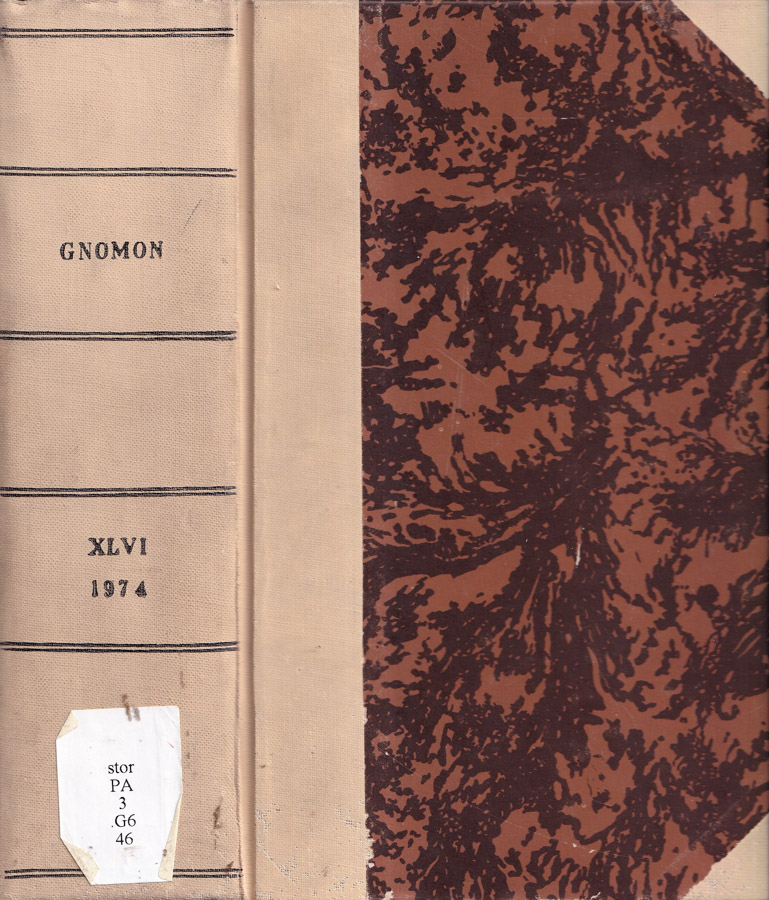 Gnomon, volume XLVI, anno 1974