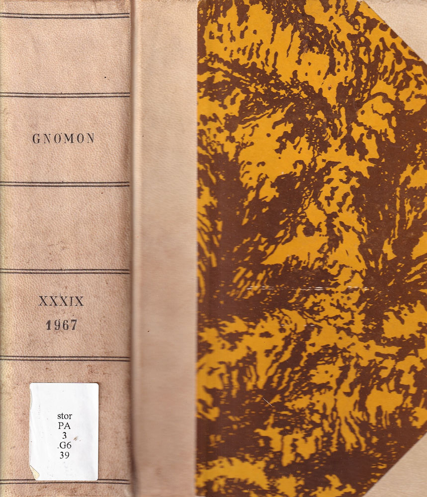 Gnomon, volume XXXIX, 1967
