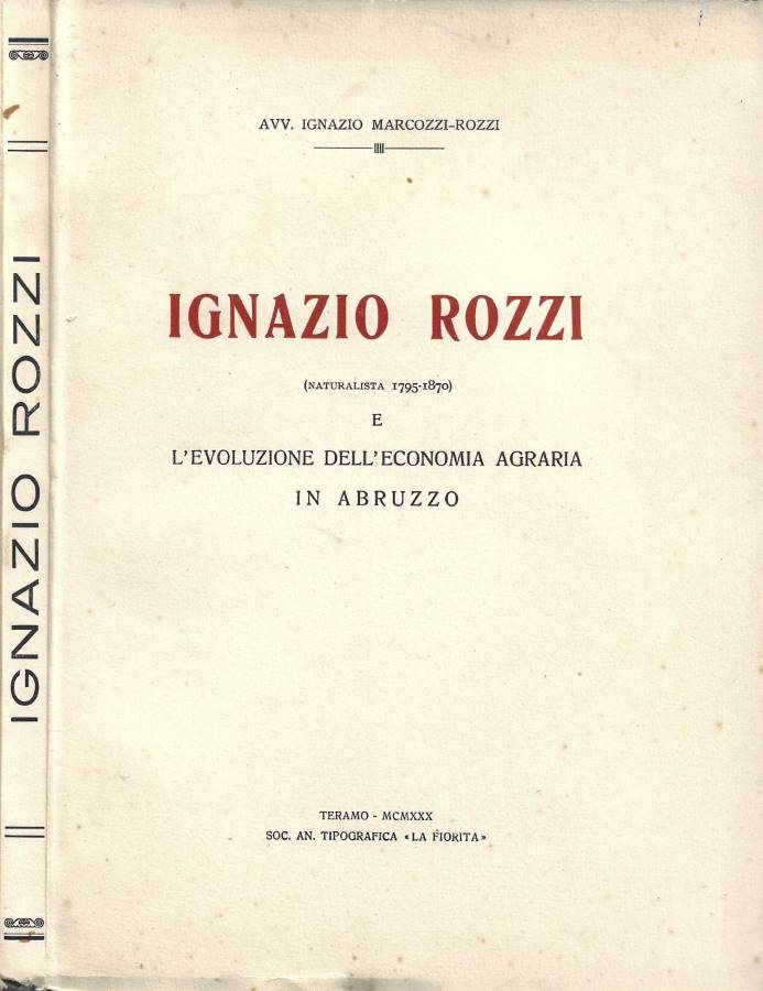 Ignazio Rozzi (Naturalista, 1795-1870) e l'evoluzione dell'economia agraria in Abruzzo
