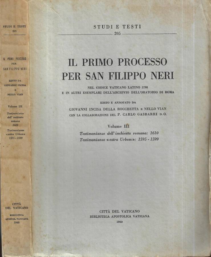 Il primo processo per San Filippo Neri Vol. III