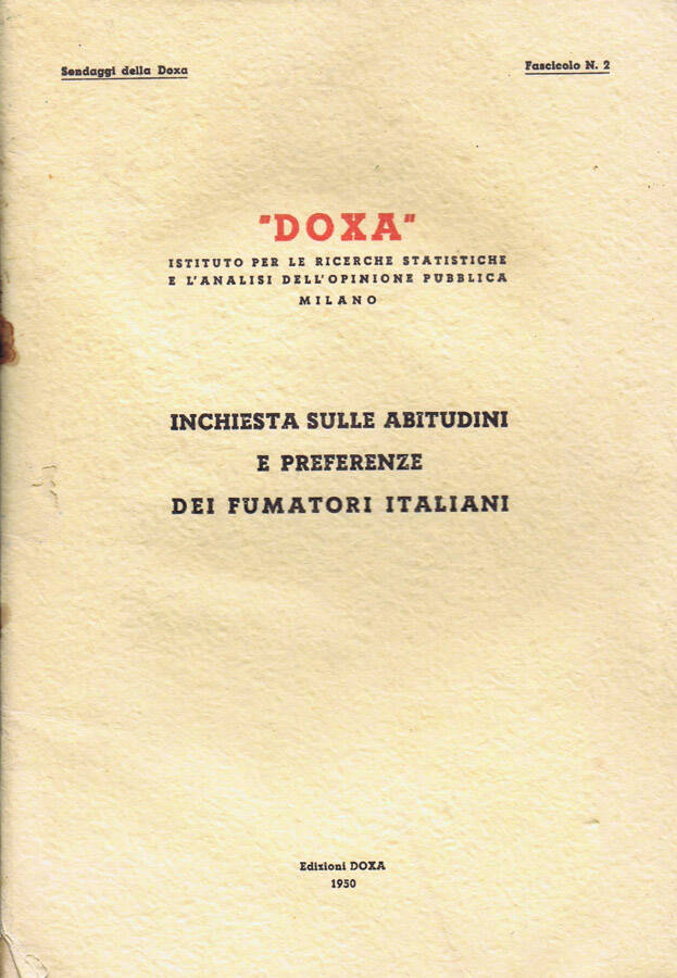 Inchiesta sulle Abitudini e Preferenze dei Fumatori Italiani (Fascicolo n. …