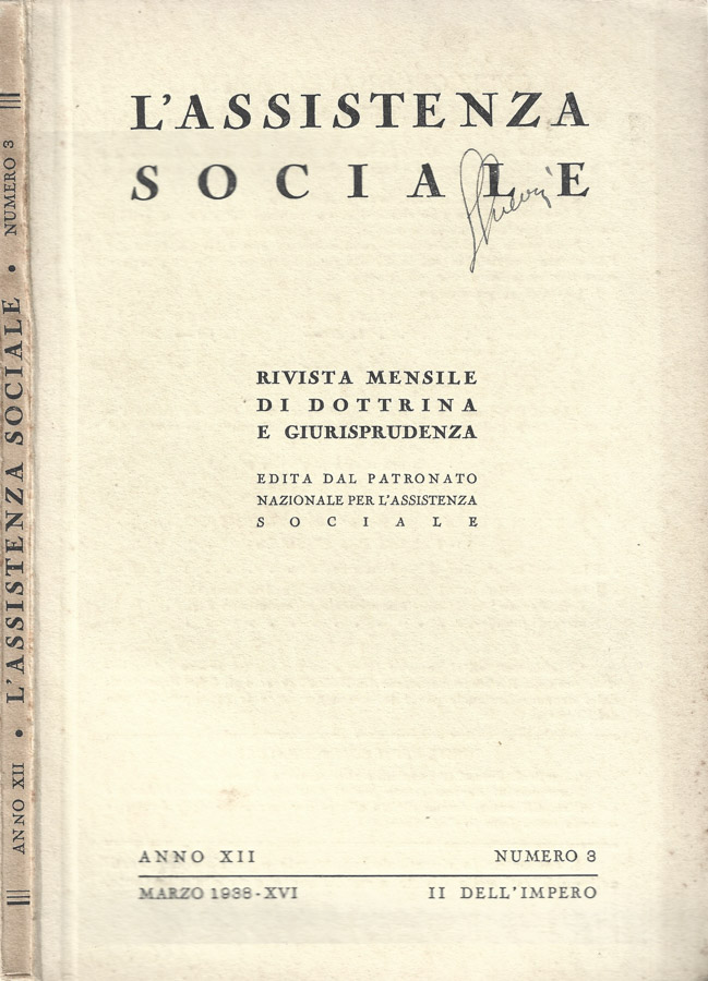 L'Assistenza Sociale 1938