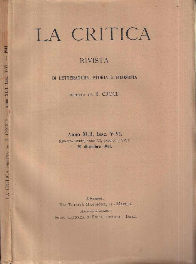 La critica Anno XLII, fasc. V - VI