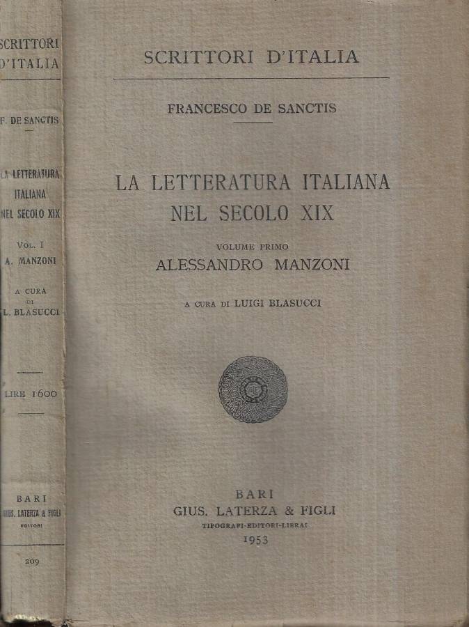 La letteratura italiana nel secolo XIX Vol. I
