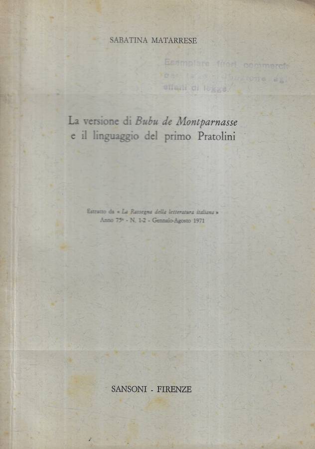 La versione di Bubu de Montparnasse e il linguaggio del …