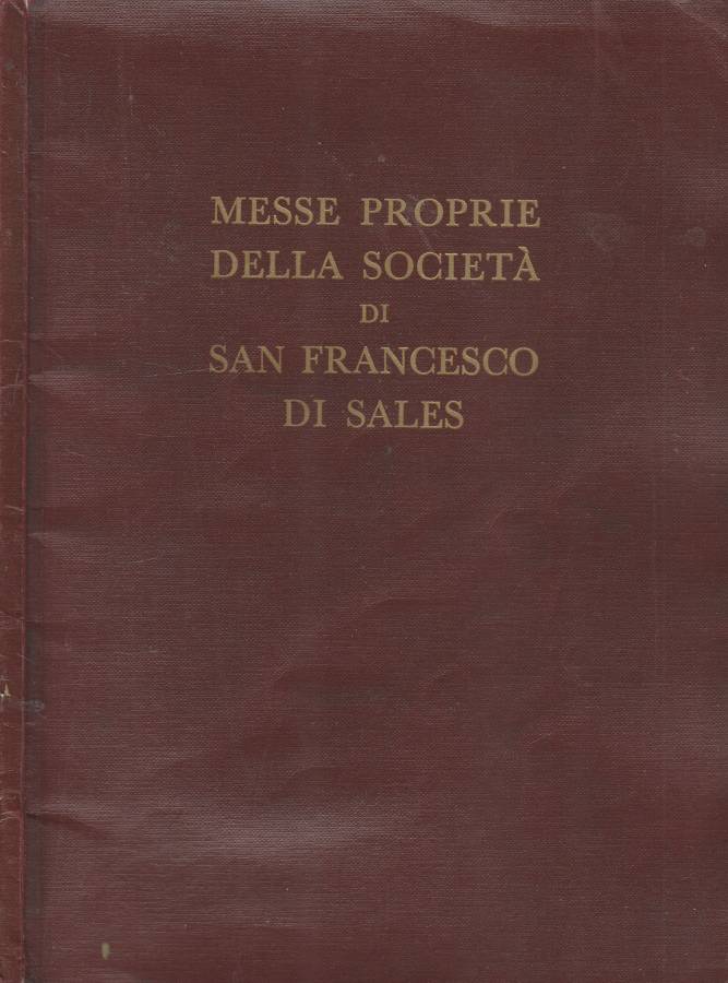 Messe proprie della società di San Francesco di Sales