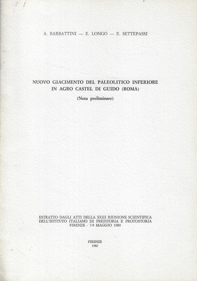 Nuovo giacimento del Paleolitico inferiore in Agro Castel di Guido …