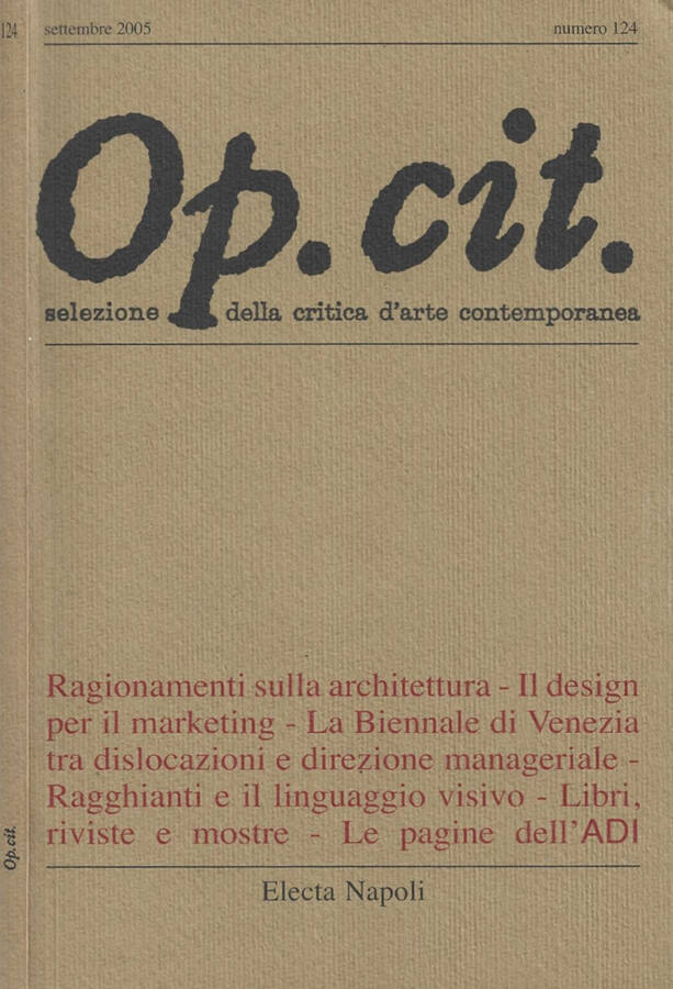 Op. cit. Ragionamenti sulla architettura - Il design per il …