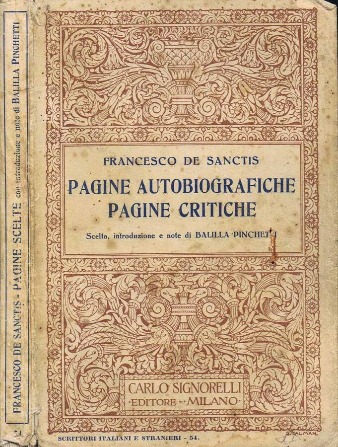 Pagine Autobiografiche Pagine Critiche