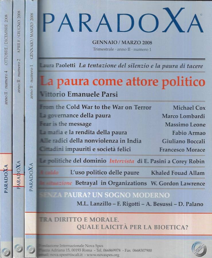 Paradoxa Anno II nn. 1 - 2 - 4