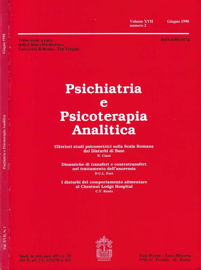 Psichiatria e psicoterapia analitica Vol. XVII n. 2 - 1998