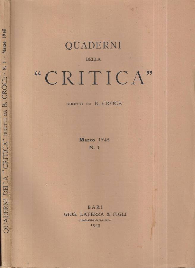 Quaderni della critica n. 1
