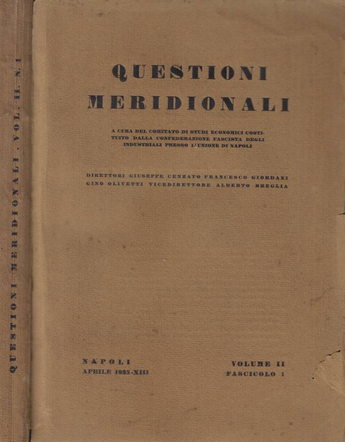 Questioni meridionali fasc. I Anno 1935
