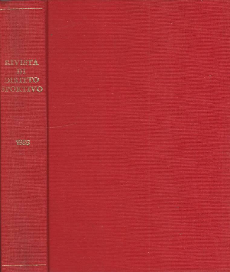 Rivista di diritto sportivo anno XXXVIII 1986
