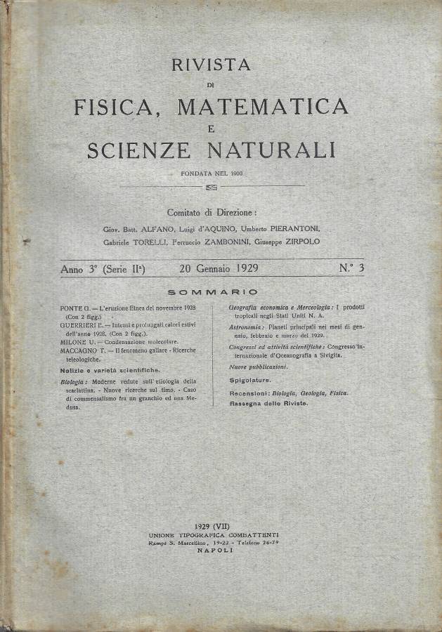 Rivista di Fisica, Matematica e Scienze Naturali - Anno 3° …