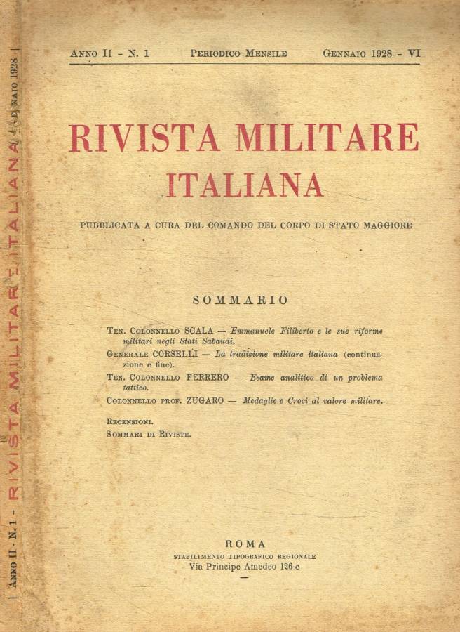 Rivista militare italiana N.1, gennaio 1928