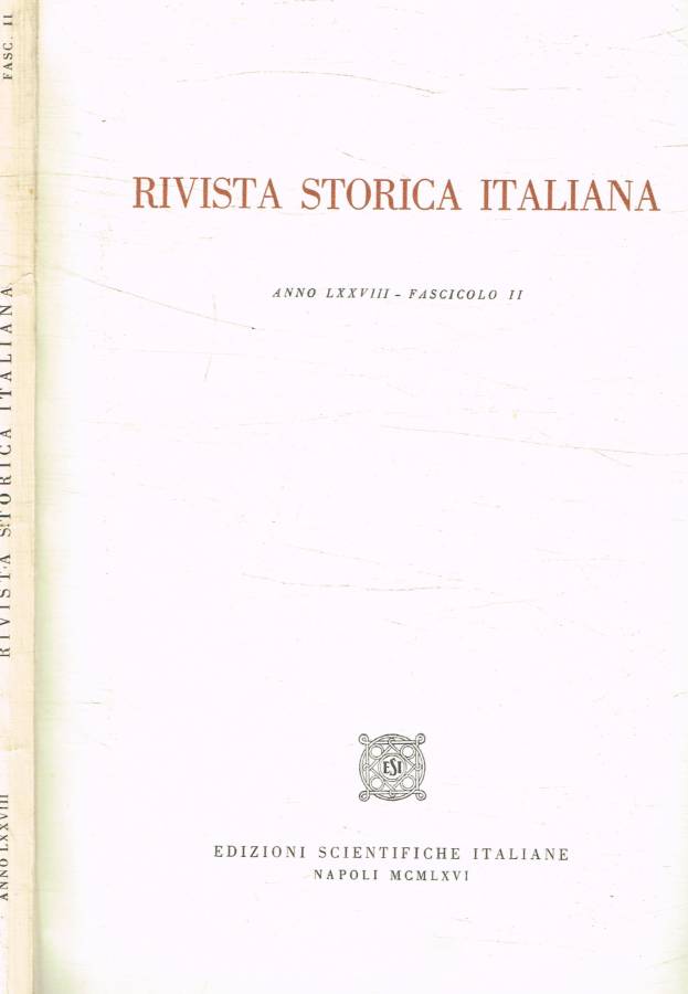 Rivista storica anno LXXVIII, fascicolo II