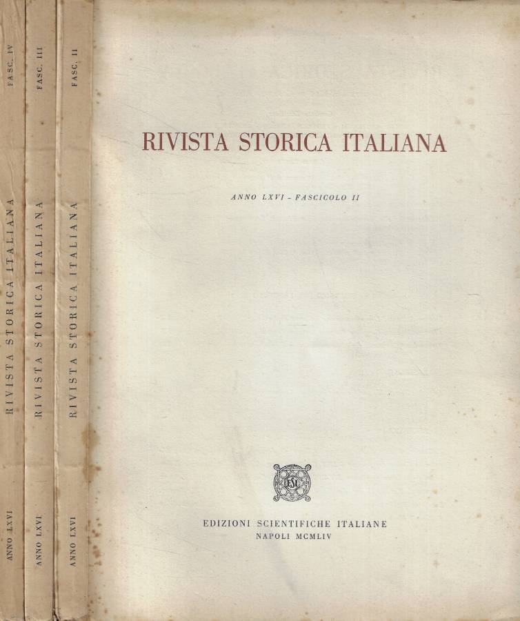 Rivista storica italiana Fasc. II-III-IV Anno 1954