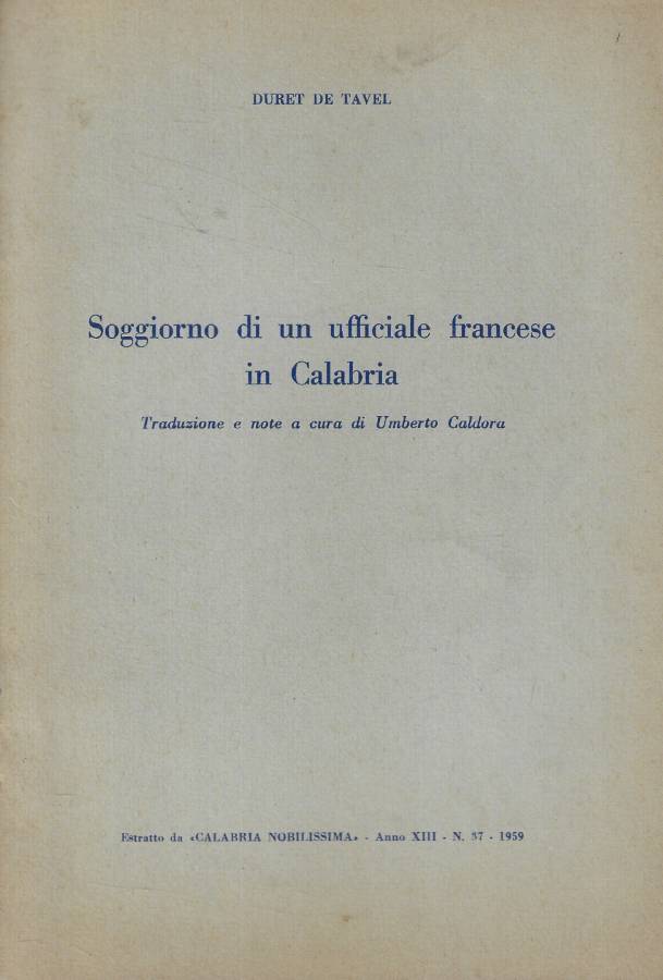 Soggiorno di un ufficiale francese in Calabria