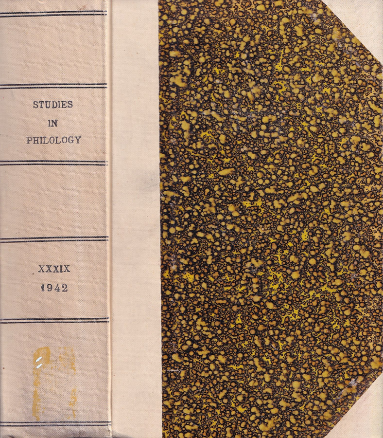 Studies in philology, volume XXXIX, 1942