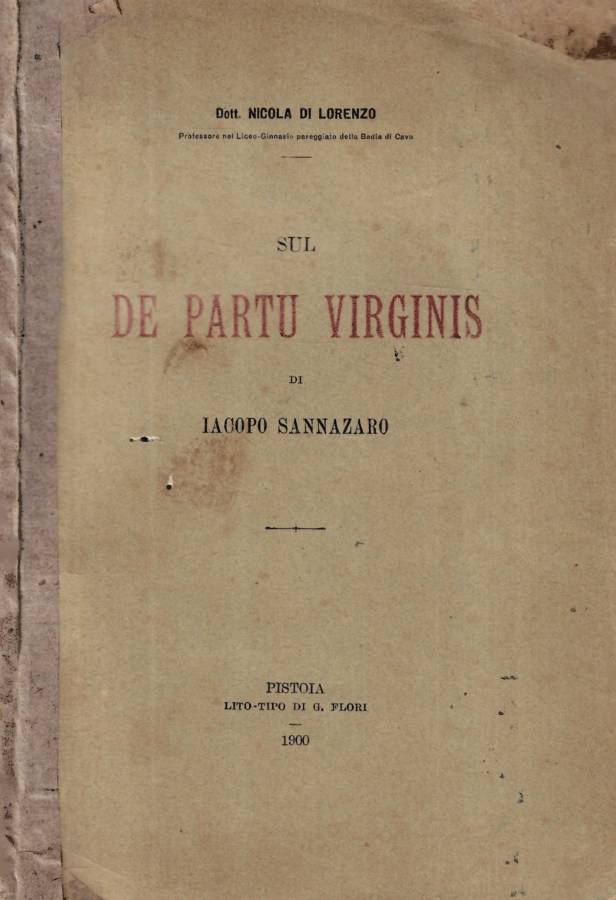 Sul De Partu Virginis di Iacopo Sannazaro