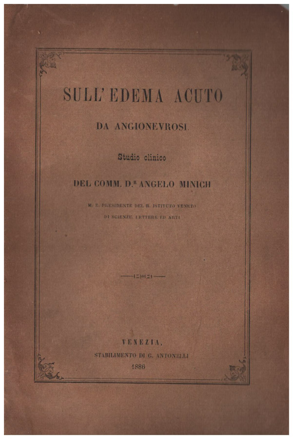 Sull'edema acuto da angionevrosi
