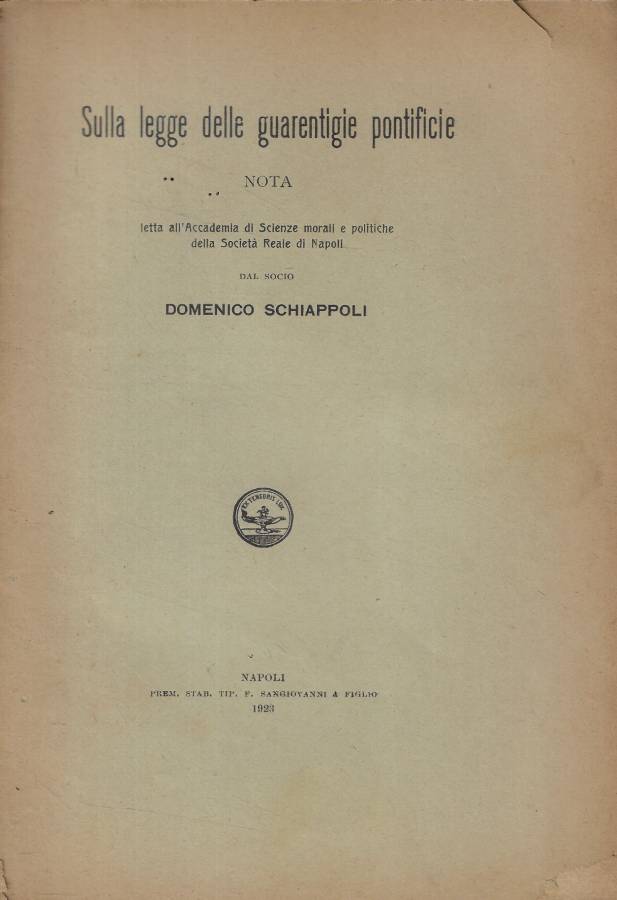 Sulla legge delle guarentigie pontificie