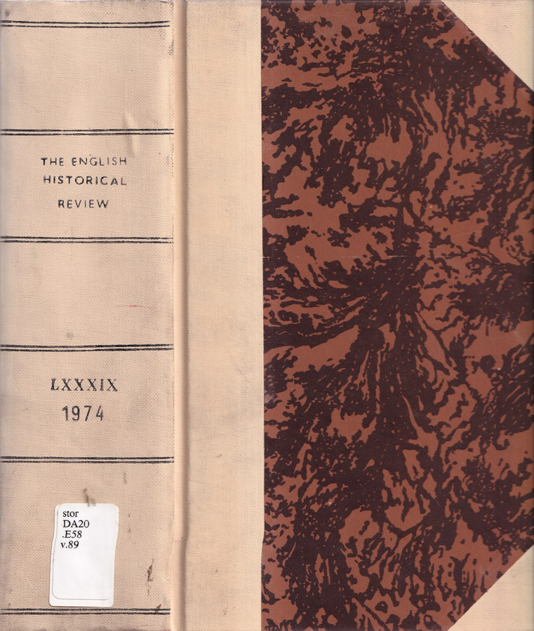 The english historical review, volume LXXXIX, anno 1974